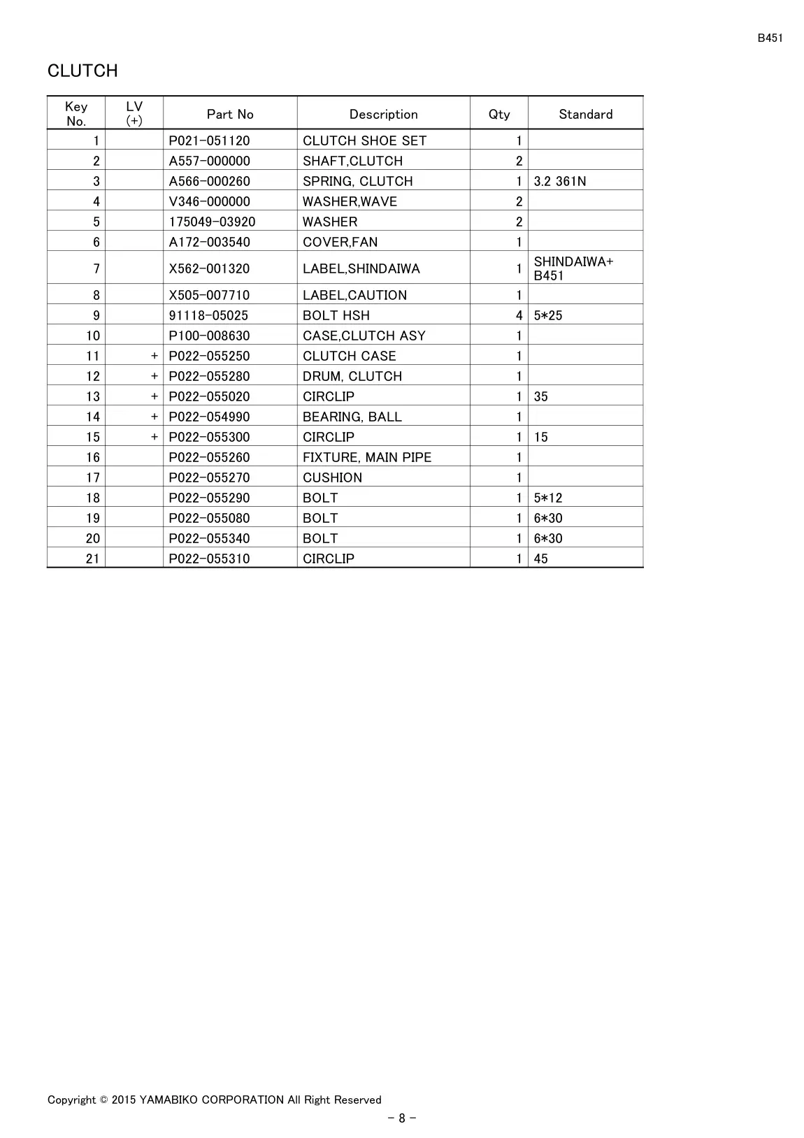 B451 IPL page 10 - CLUTCH
