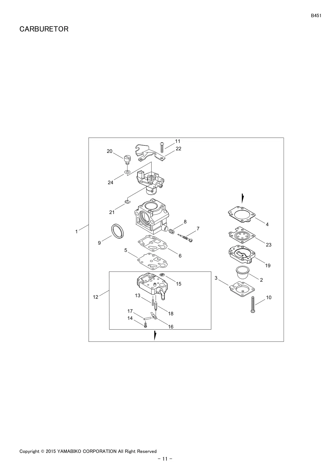 B451 IPL page 13 - CARBURETOR