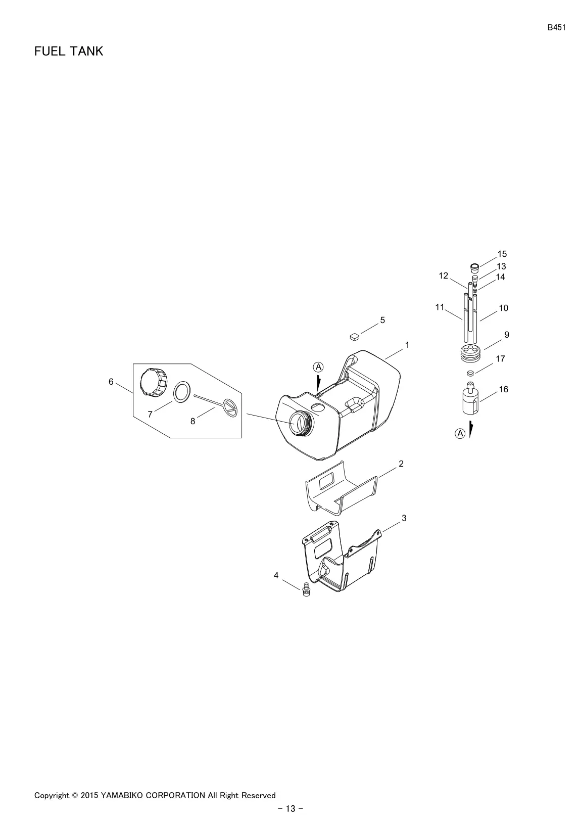 B451 IPL page 15 - FUEL TANK