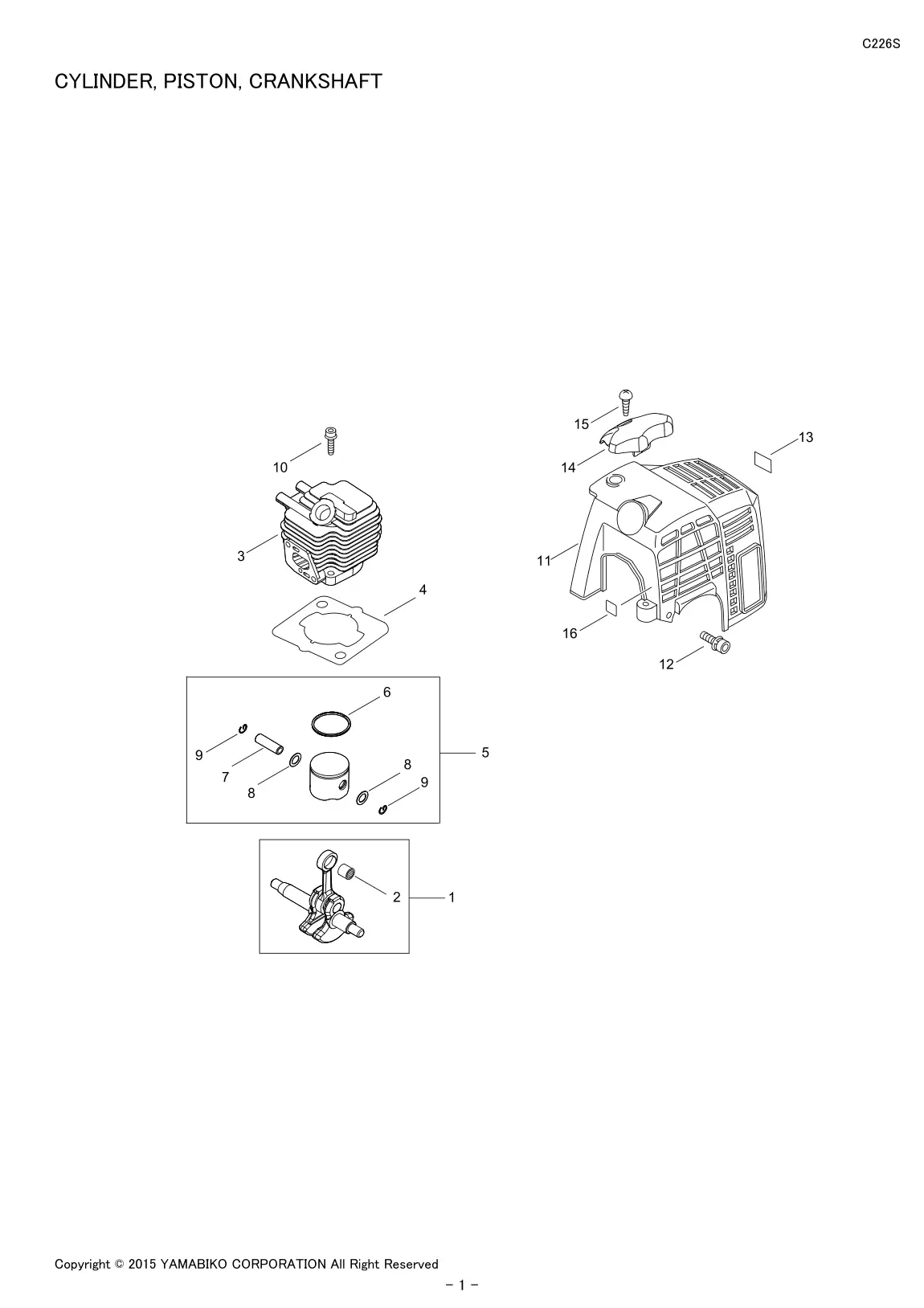 C226S IPL page 3 - CYLINDER, PISTON, CRANKSHAFT