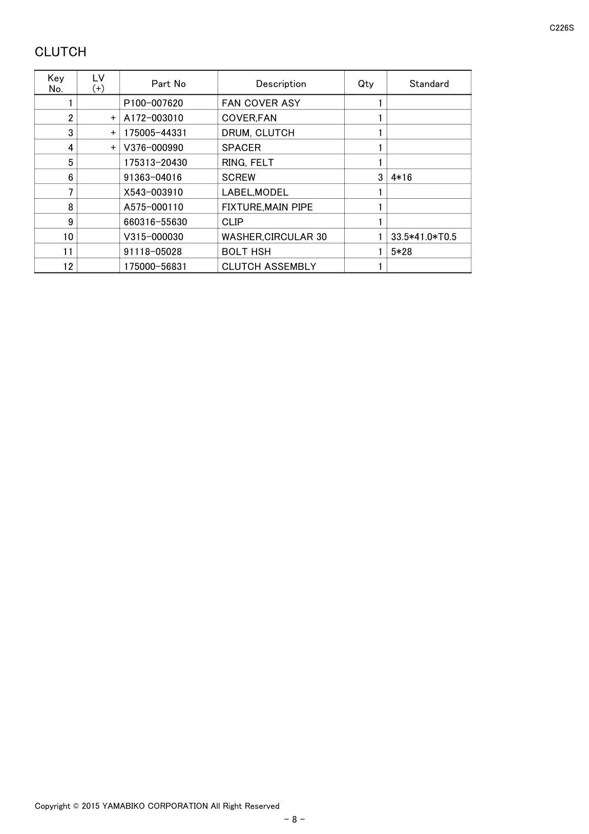 C226S IPL page 10 - CLUTCH