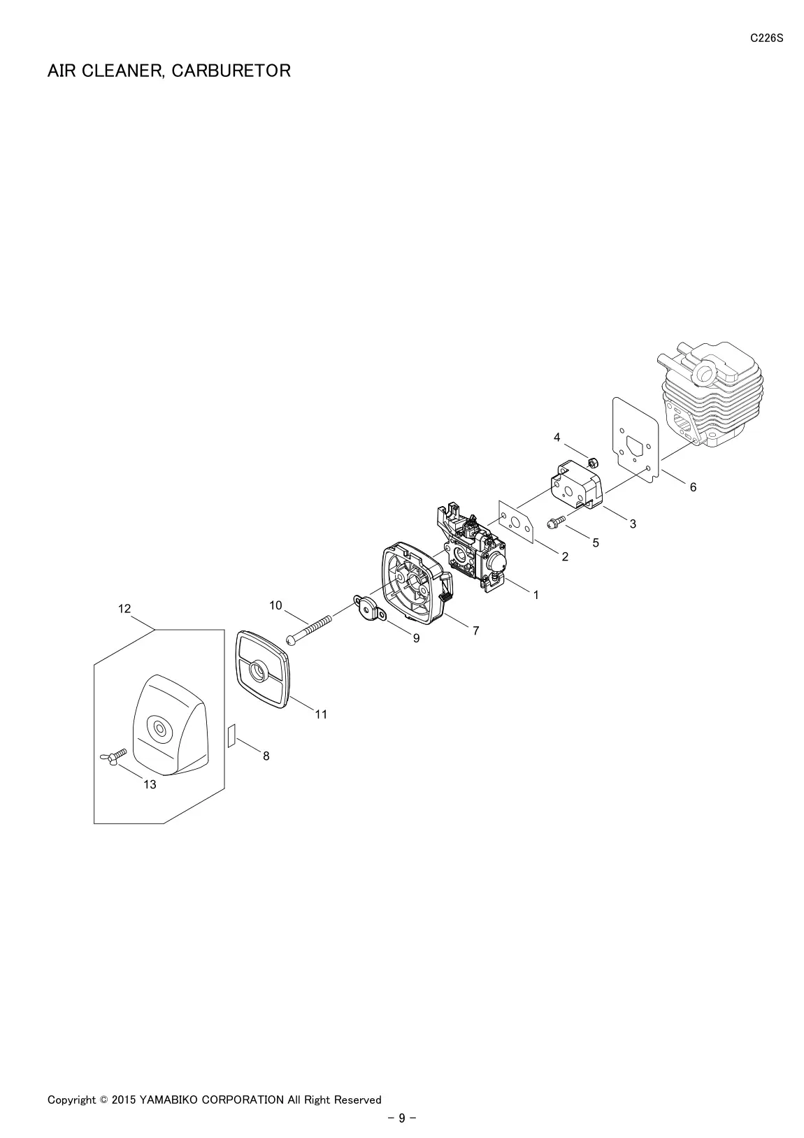 C226S IPL page 11 - AIR CLEANER, CARBURETOR