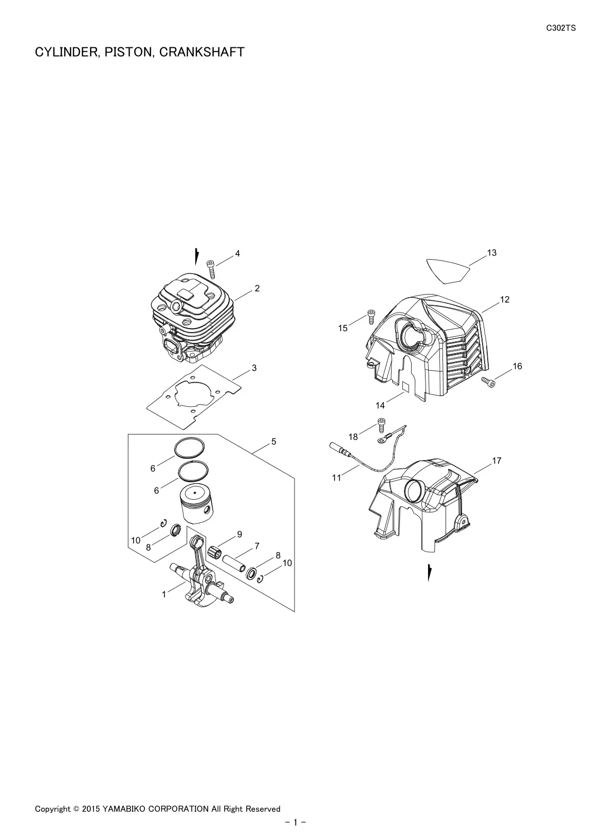 C302TS IPL page 3 - CYLINDER, PISTON, CRANKSHAFT