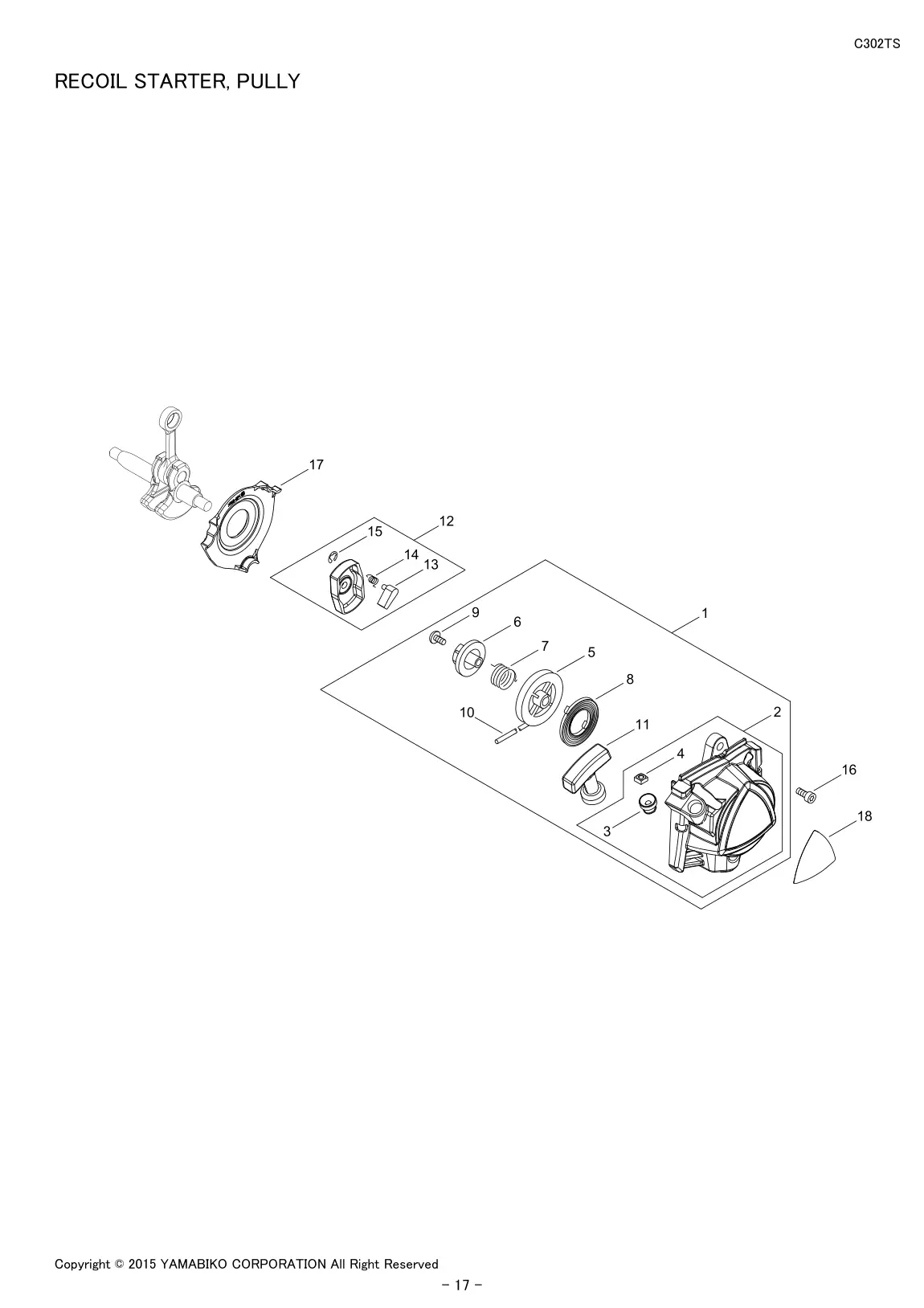 C302TS IPL page 19 - RECOIL STARTER, PULLY
