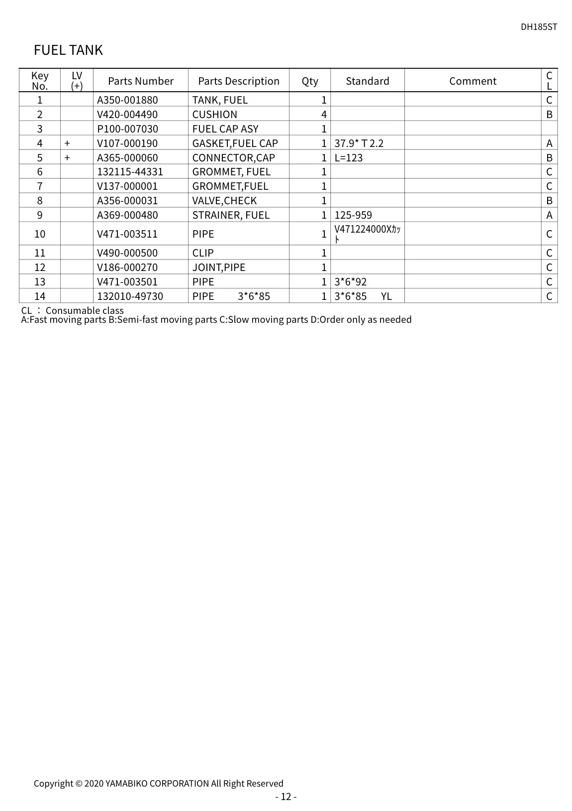 DH185ST IPL page 15 - FUEL TANK