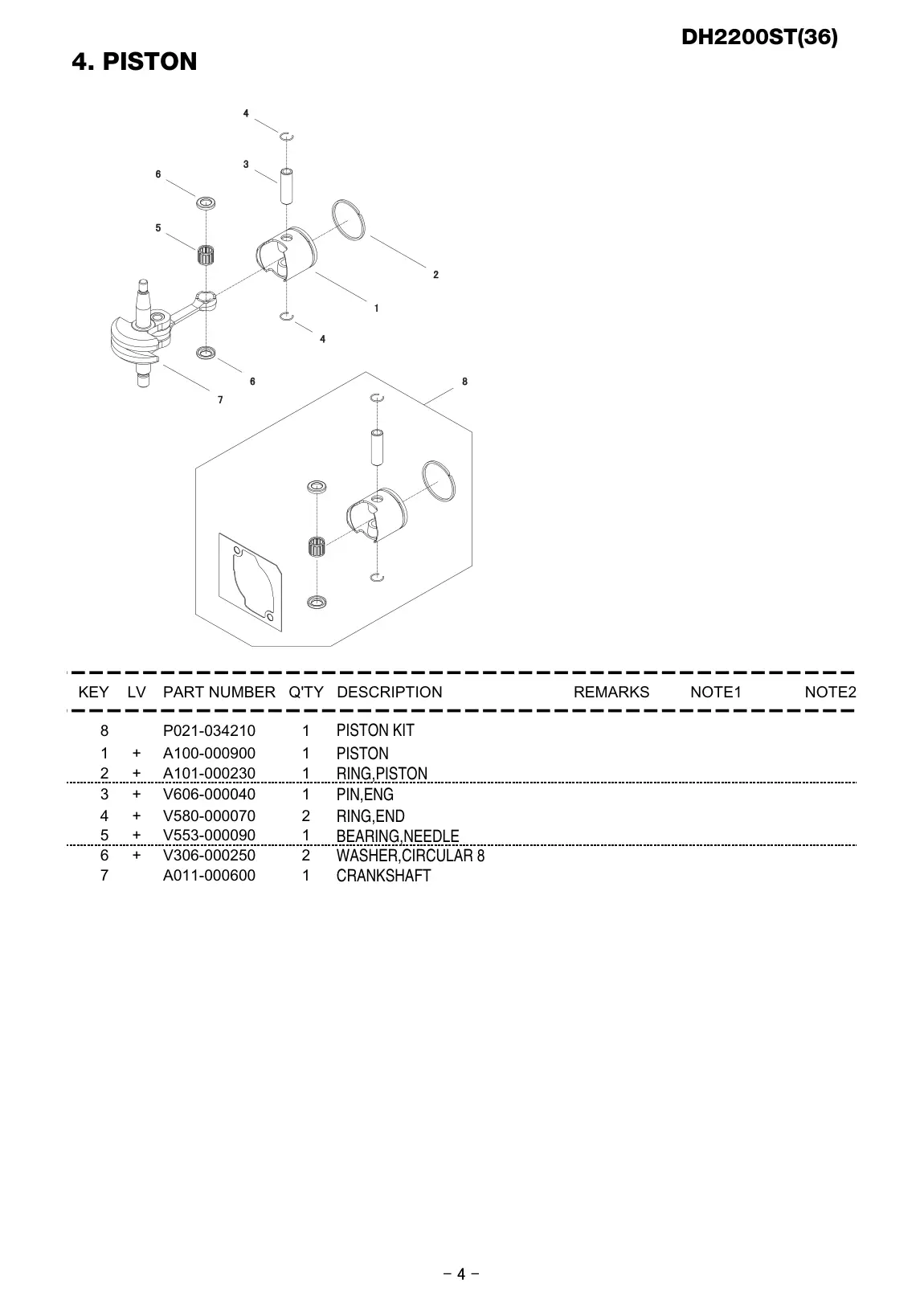 DH2200ST IPL page 5 - CRANKSHAFT