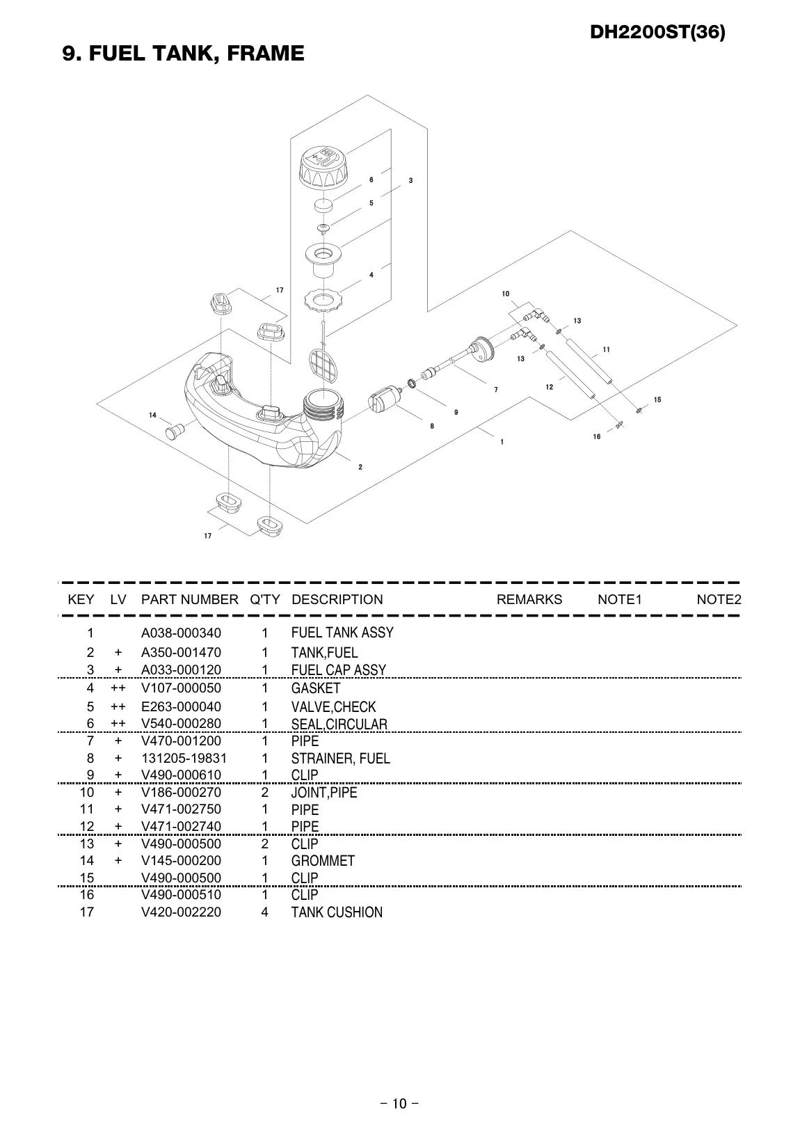 DH2200ST IPL page 11 - TANK CUSHION