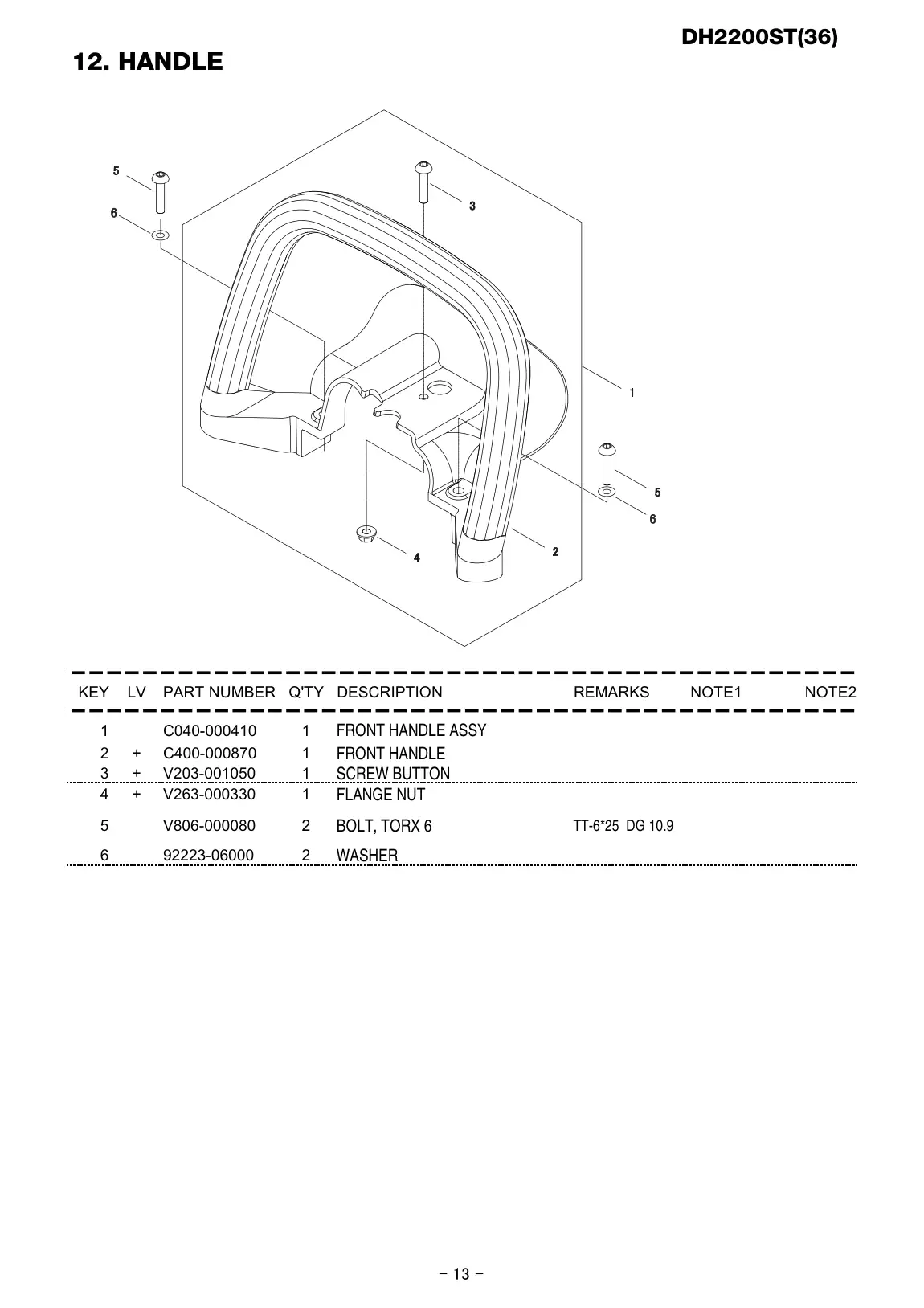 DH2200ST IPL page 14 - WASHER
