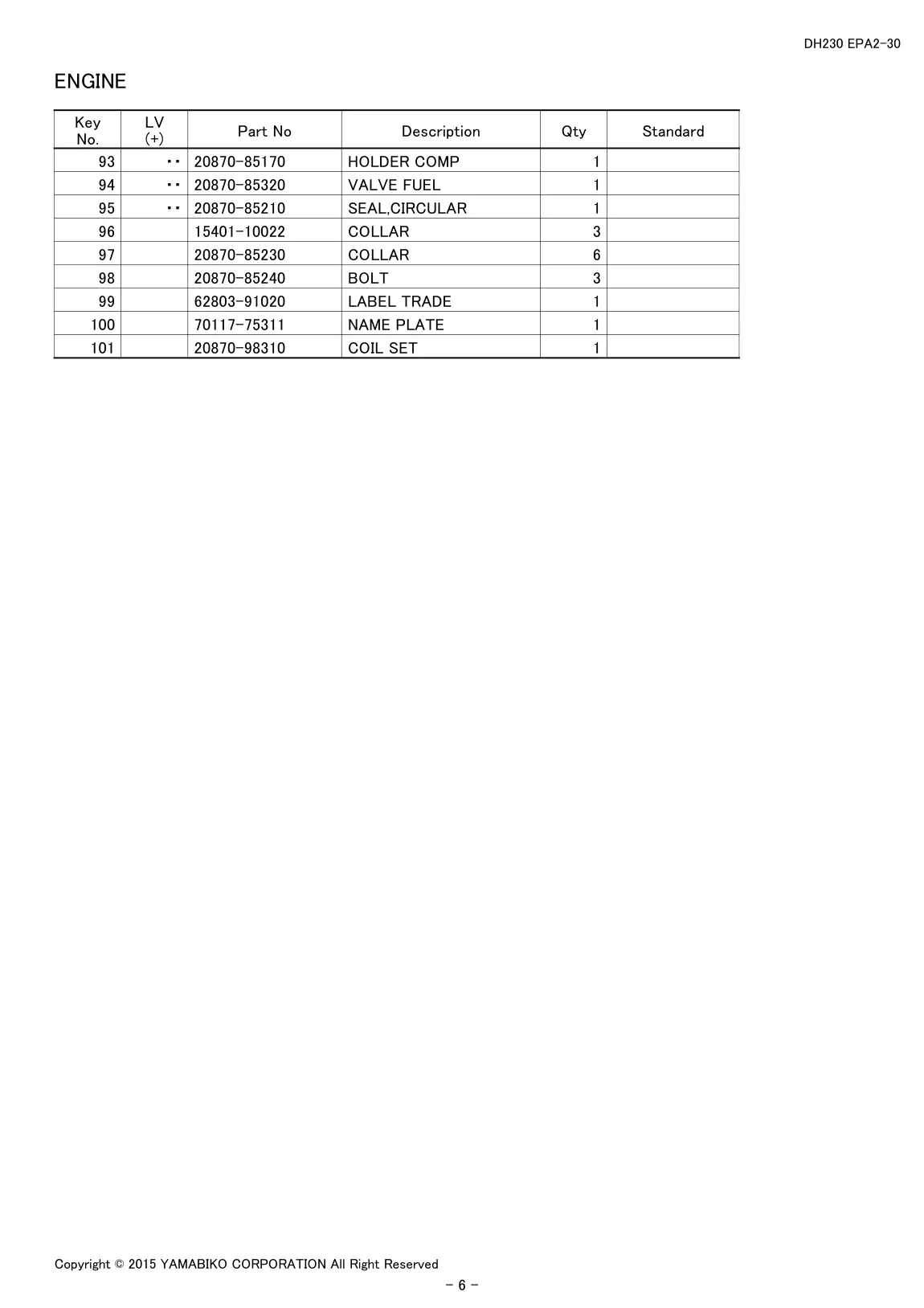 DH230 EPA2-30 IPL page 8 - ENGINE