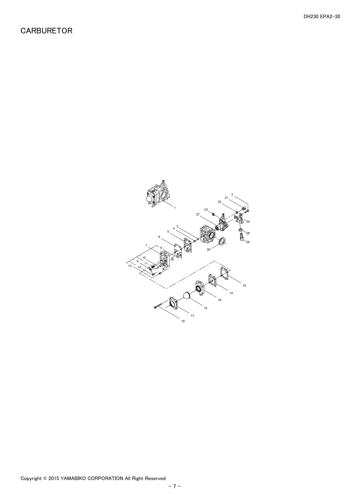 DH230 EPA2-30 IPL page 9 - CARBURETOR