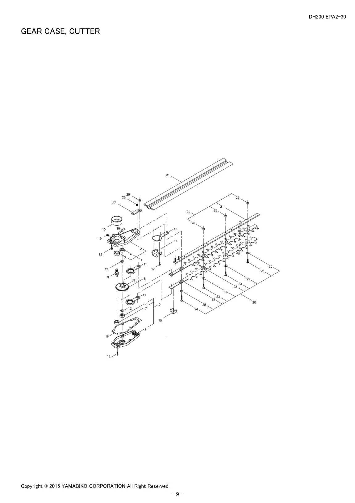 DH230 EPA2-30 IPL page 11 - GEAR CASE, CUTTER