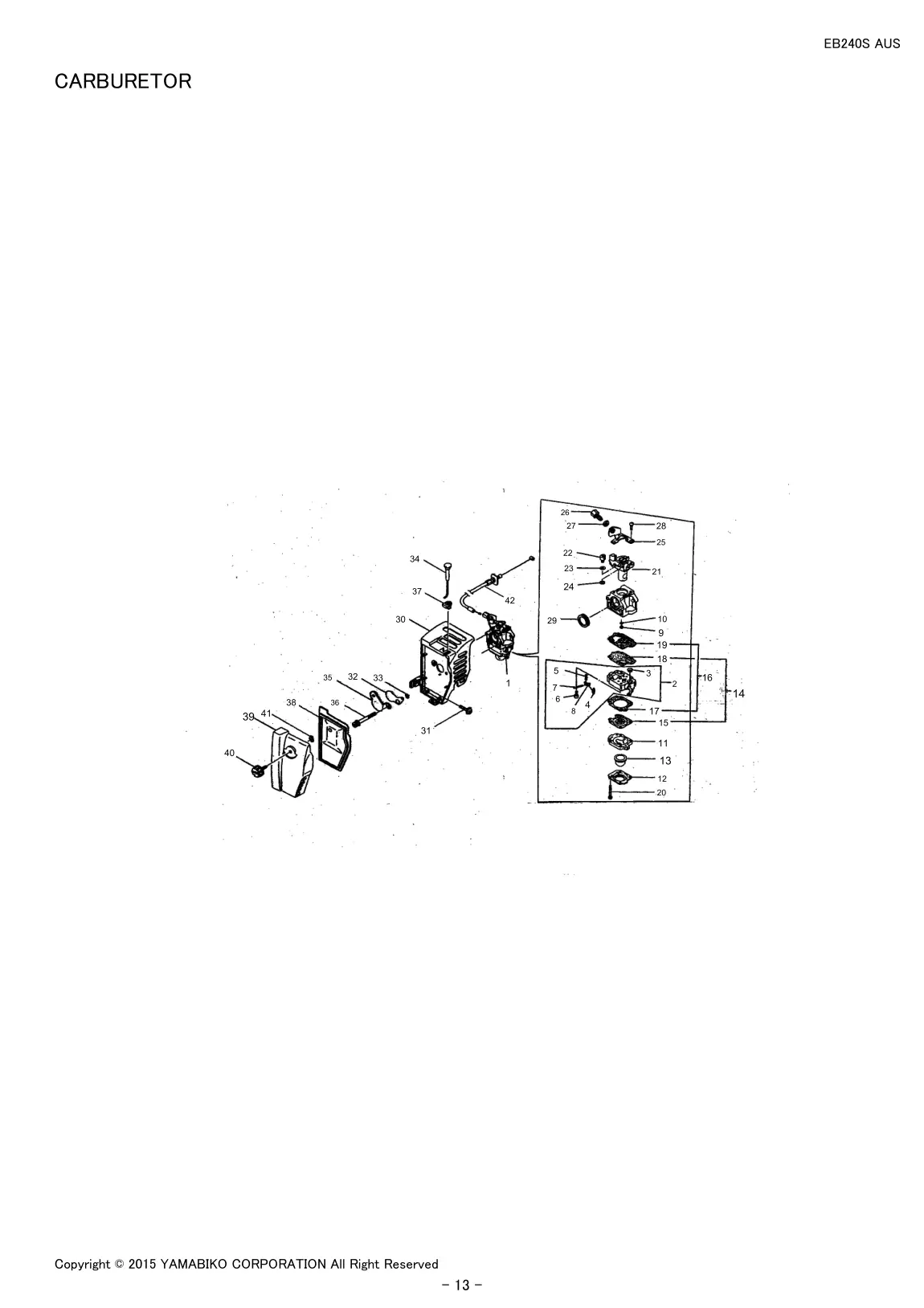 EB240S AUS IPL page 15 - CARBURETOR
