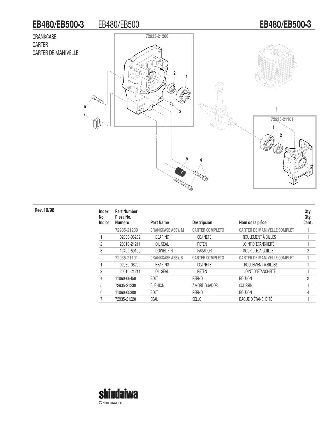 EB480 EB500 IPL page 4 - BAGUE D’ÉTANCHÉITÉ