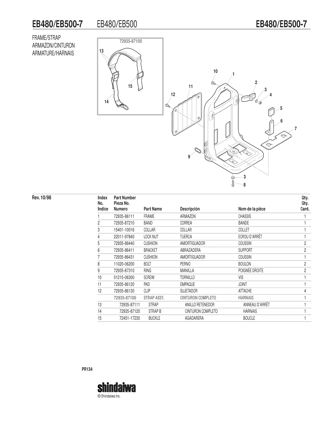EB480 EB500 IPL page 8 - ARMATURE/HARNAIS