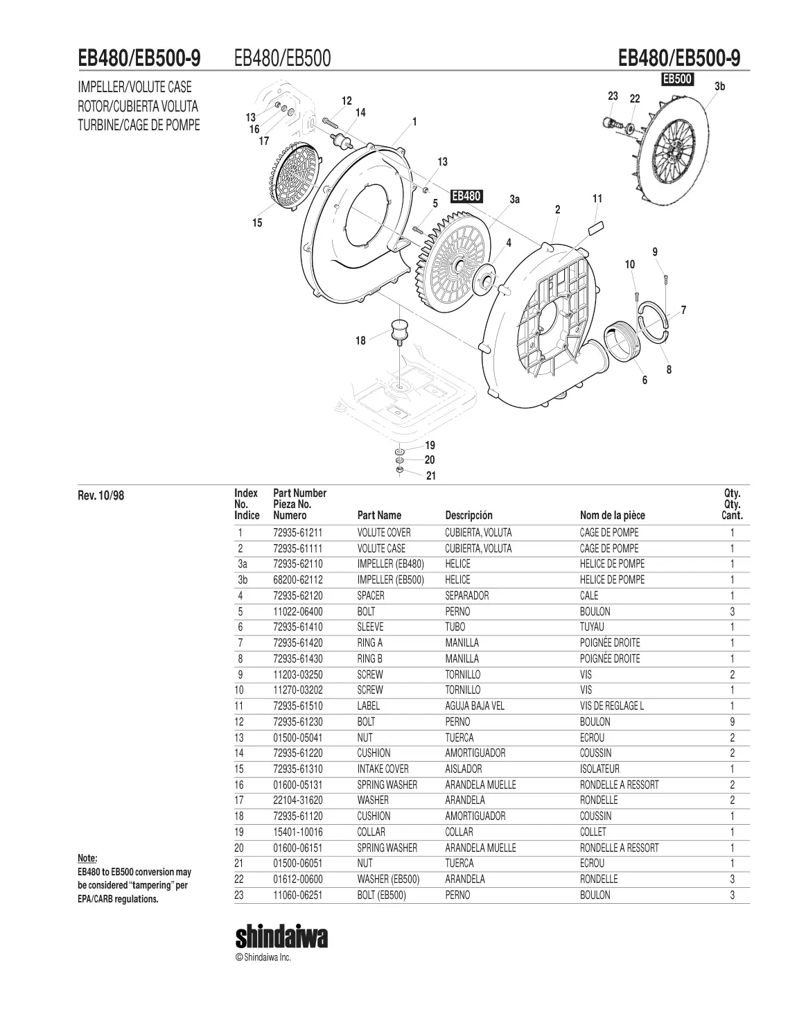 EB480 EB500 IPL page 10 - ROTOR/CUBIERTA VOLUTA