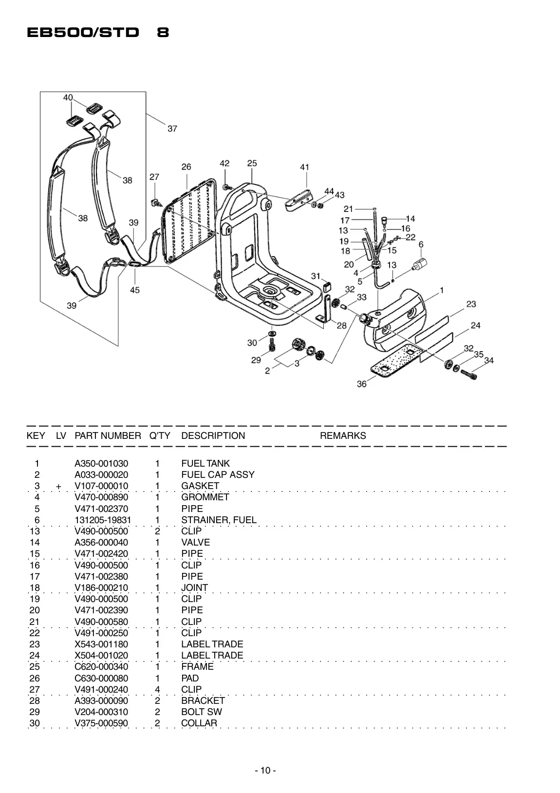 EB500 STD IPL page 11 - COLLAR