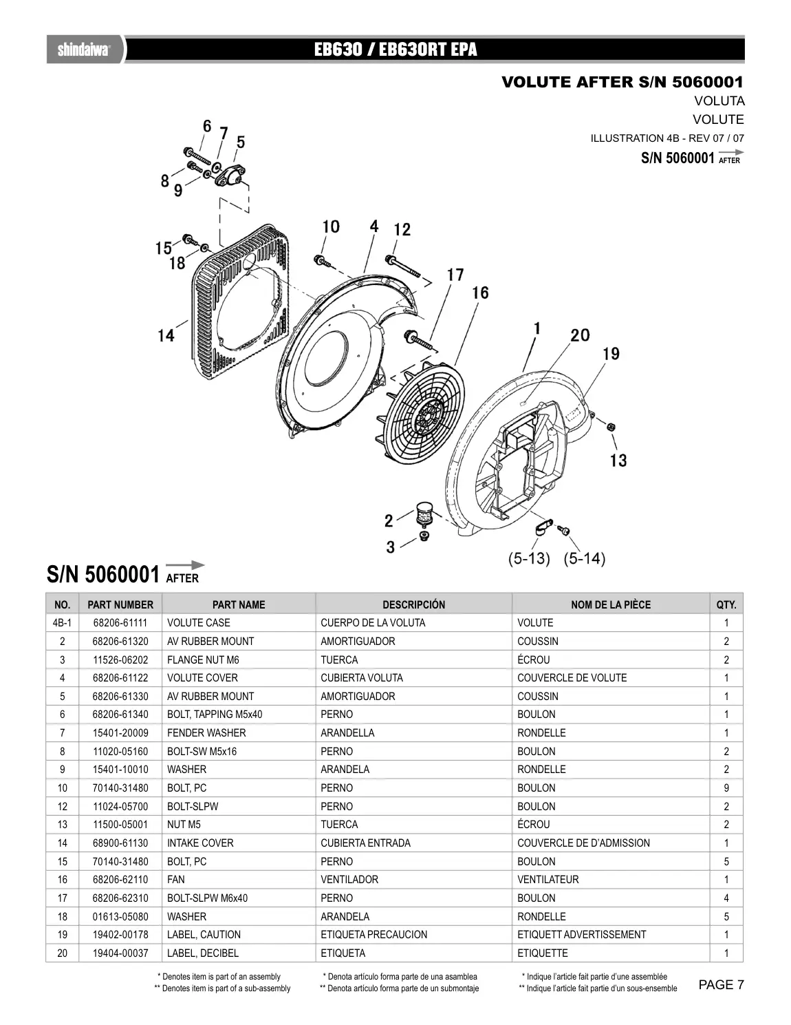 EB630 BLOWER IPL page 7 - ETIQUETTE