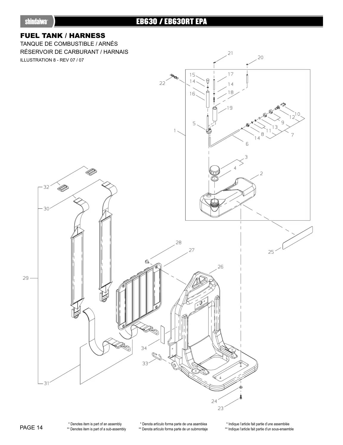 EB630 BLOWER IPL page 14 - ILLUSTRATION 8 - REV 07 / 07