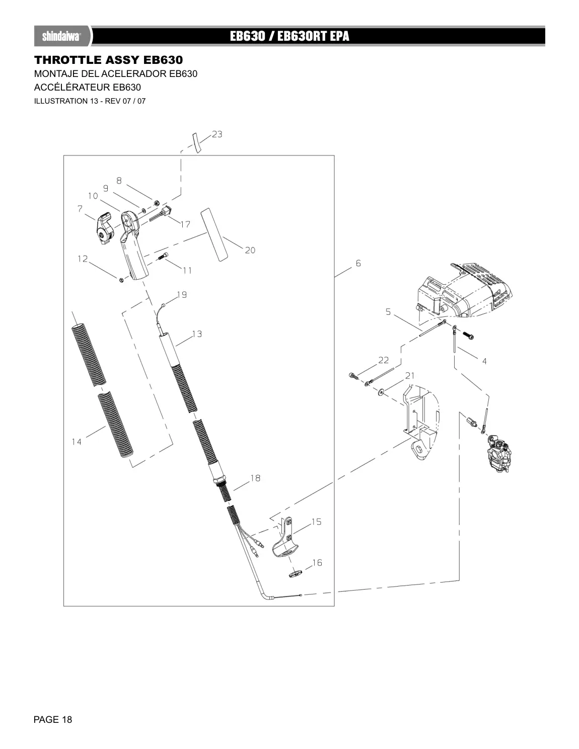 EB630 BLOWER IPL page 18 - ILLUSTRATION 13 - REV 07 / 07
