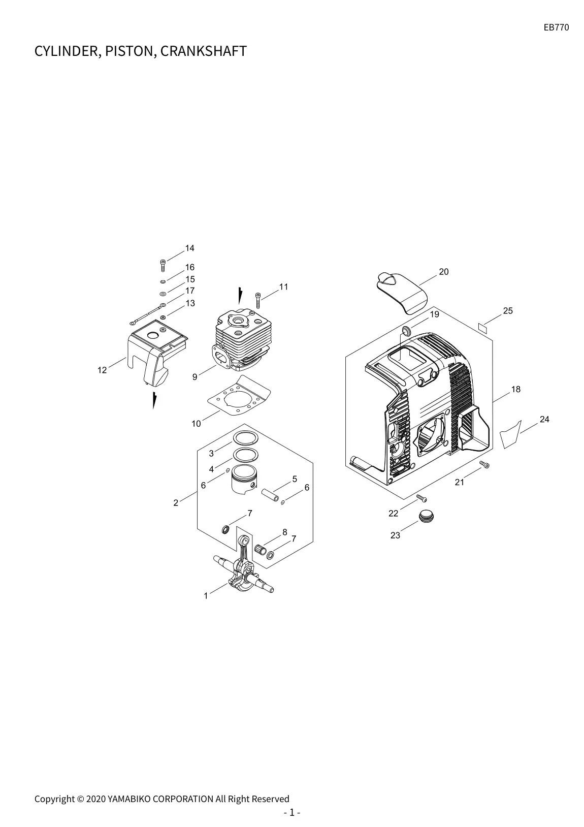 EB770 IPL page 4 - CYLINDER, PISTON, CRANKSHAFT
