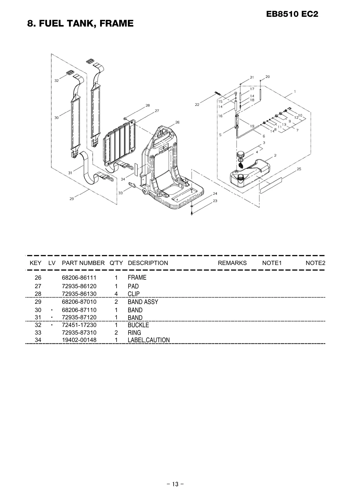 EB8510 EC2 EB8510 EC2 IPL page 14 - LABEL,CAUTION