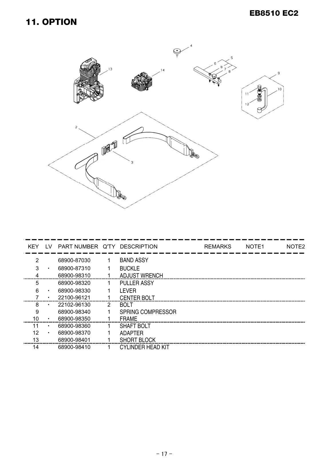 EB8510 EC2 EB8510 EC2 IPL page 18 - CYLINDER HEAD KIT