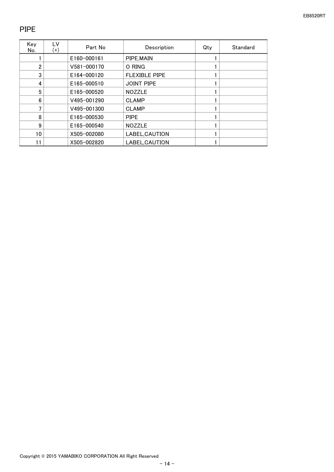 EB8520RT IPL page 16 - PIPE