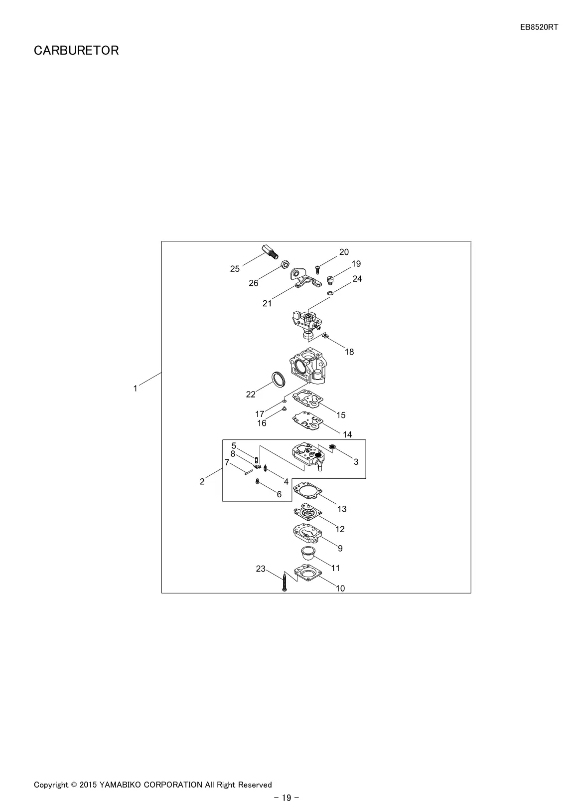 EB8520RT IPL page 21 - CARBURETOR