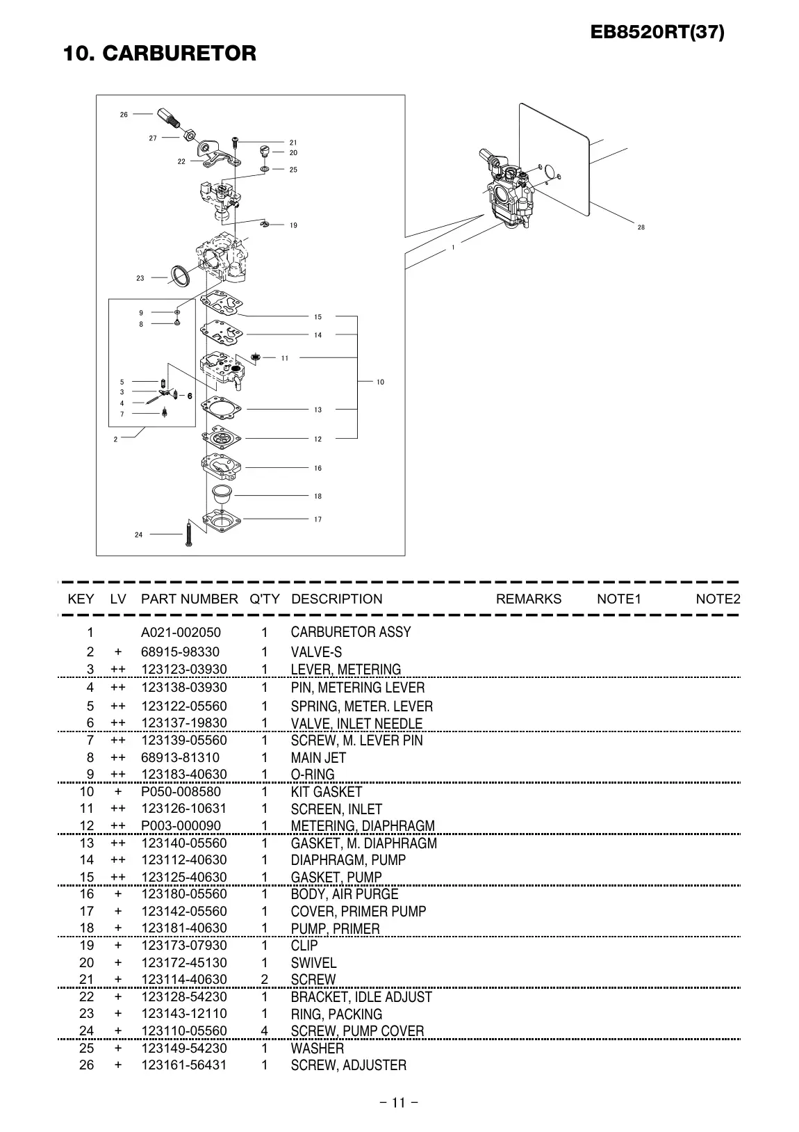 EB8520RT IPL page 12 - SCREW, ADJUSTER