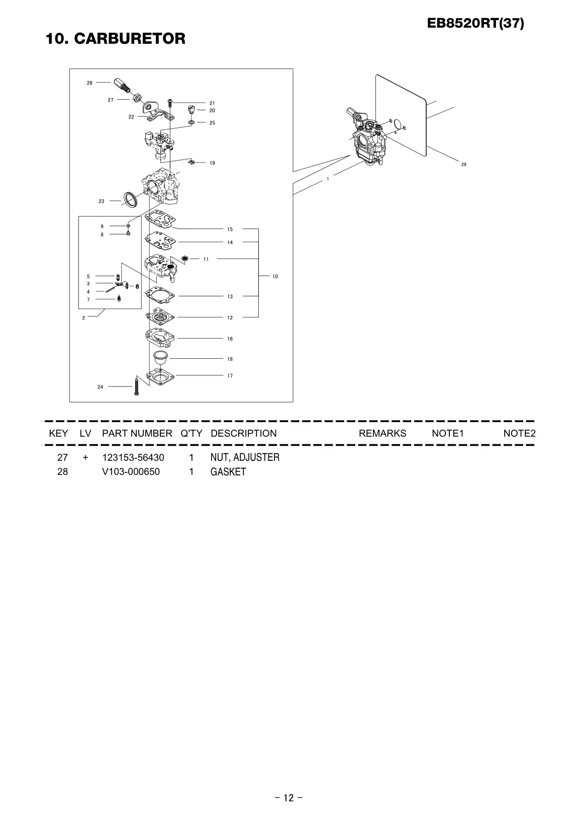 EB8520RT IPL page 13 - GASKET