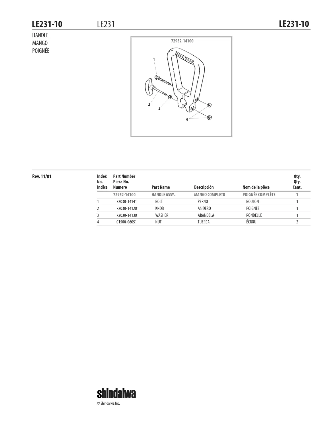 LE231 IPL page 11 - HANDLE
