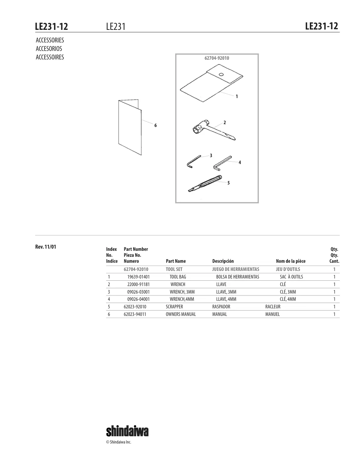 LE231 IPL page 13 - ACCESSORIES