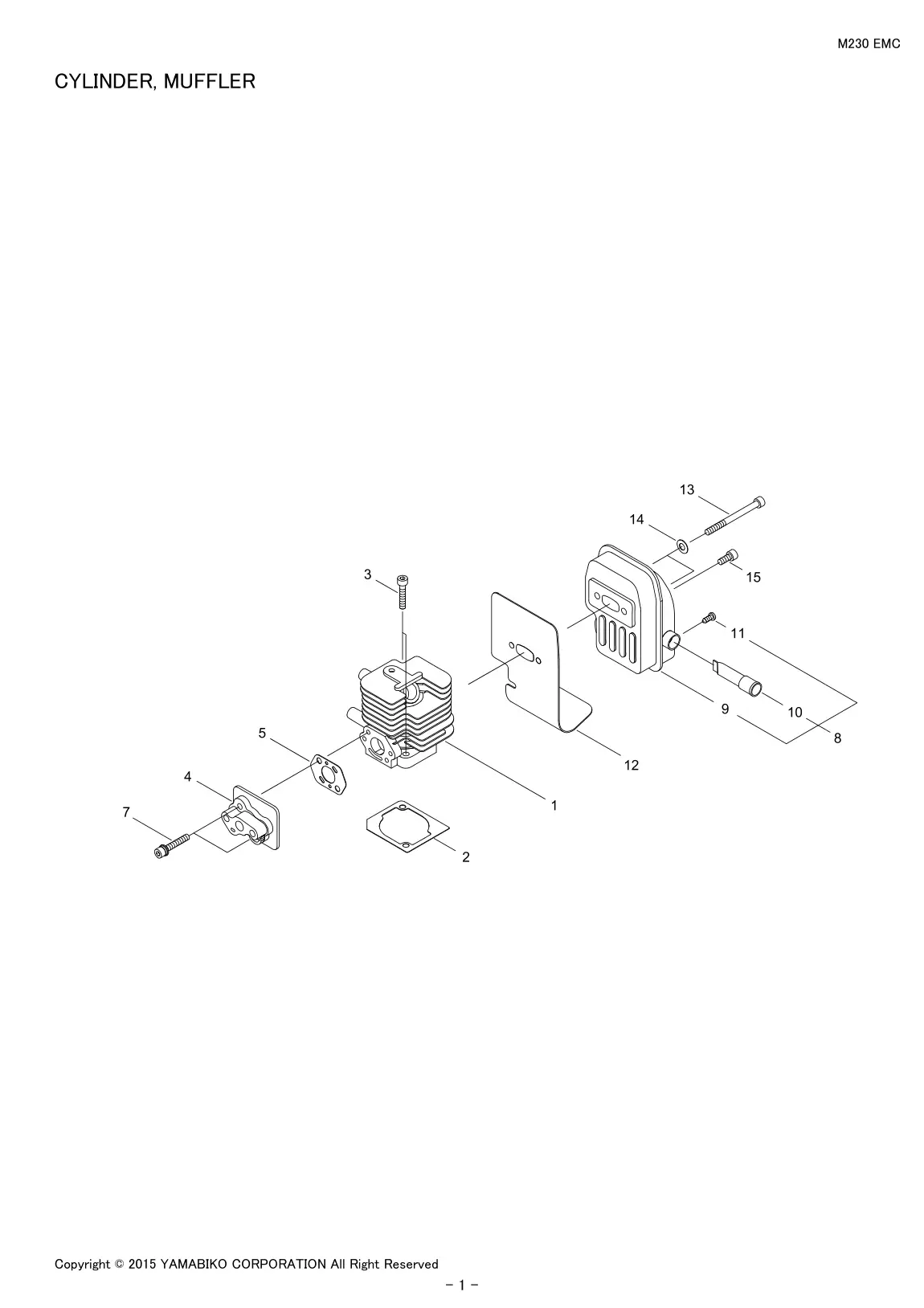 M230 EMC IPL page 3 - CYLINDER, MUFFLER