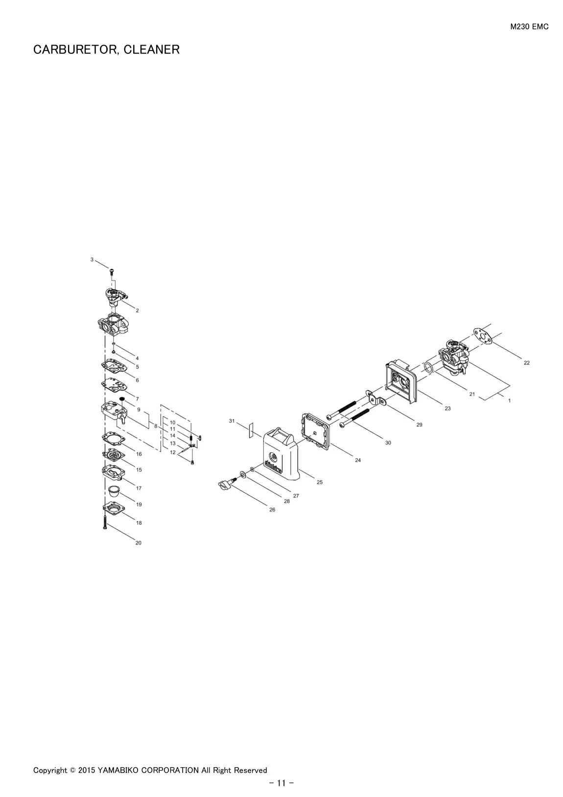 M230 EMC IPL page 13 - CARBURETOR, CLEANER