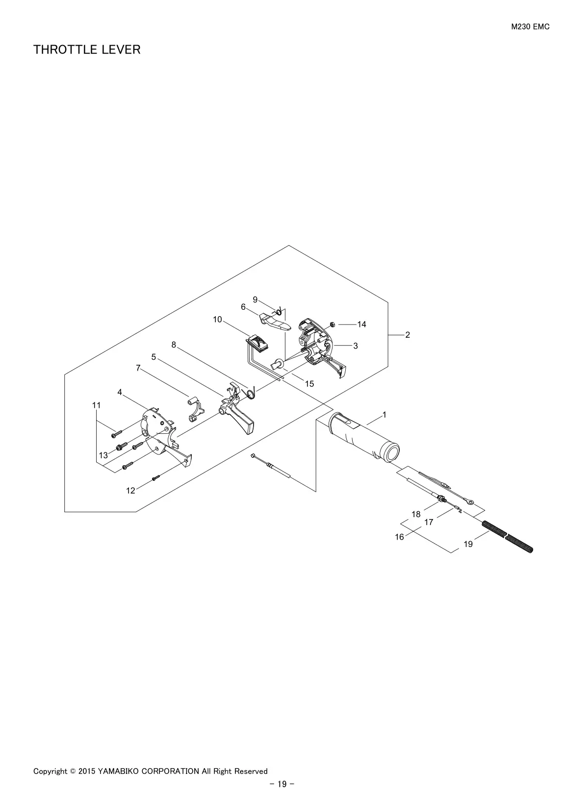 M230 EMC IPL page 21 - THROTTLE LEVER