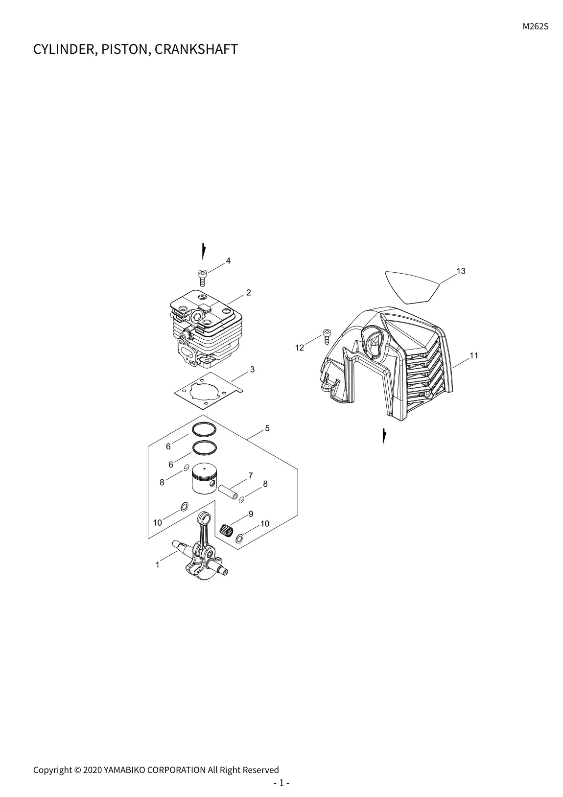 M262S IPL page 4 - CYLINDER, PISTON, CRANKSHAFT