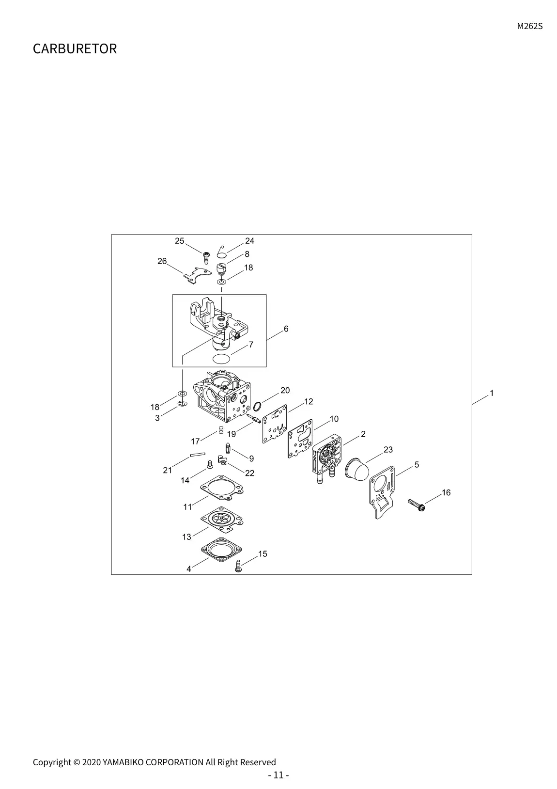 M262S IPL page 14 - CARBURETOR