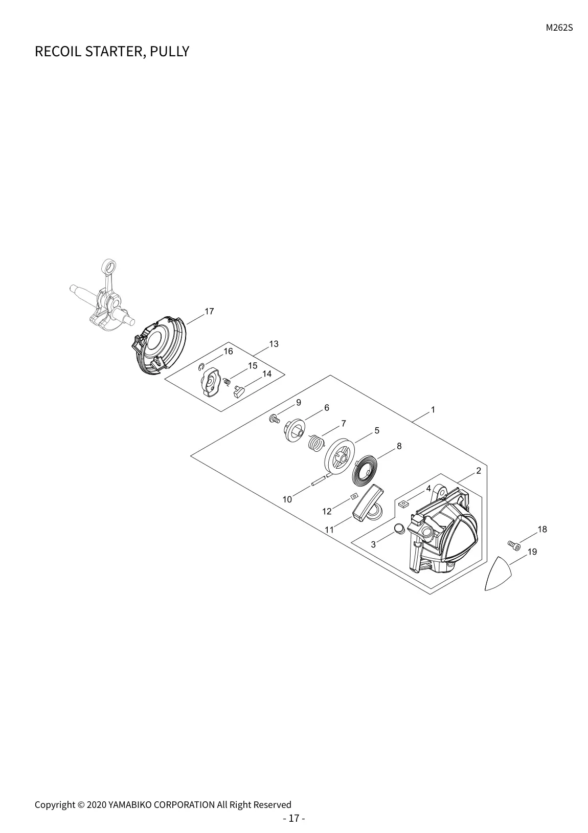M262S IPL page 20 - RECOIL STARTER, PULLY