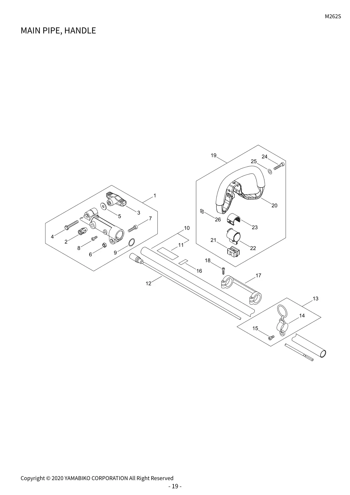 M262S IPL page 22 - MAIN PIPE, HANDLE