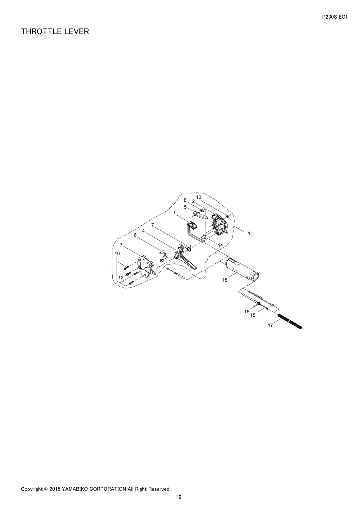 P230S EC1 IPL page 21 - THROTTLE LEVER