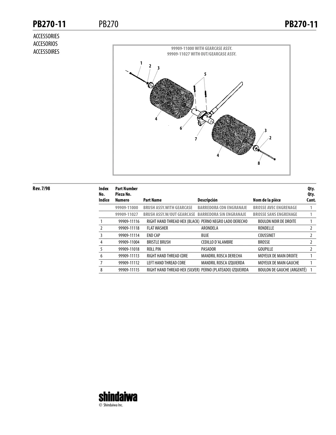 PB270 IPL page 12 - ACCESSORIES