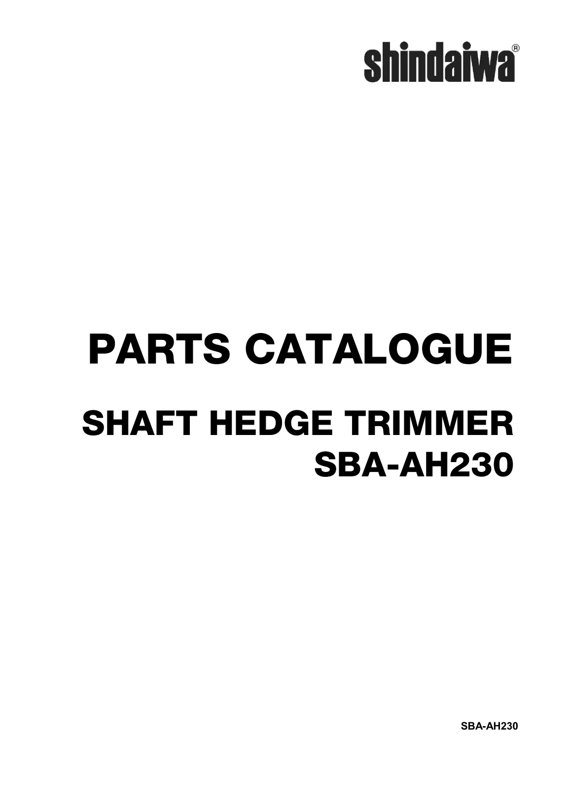 Shindaiwa SBA-AH230 SBA-AH230 Hedge Trimmer IPL
