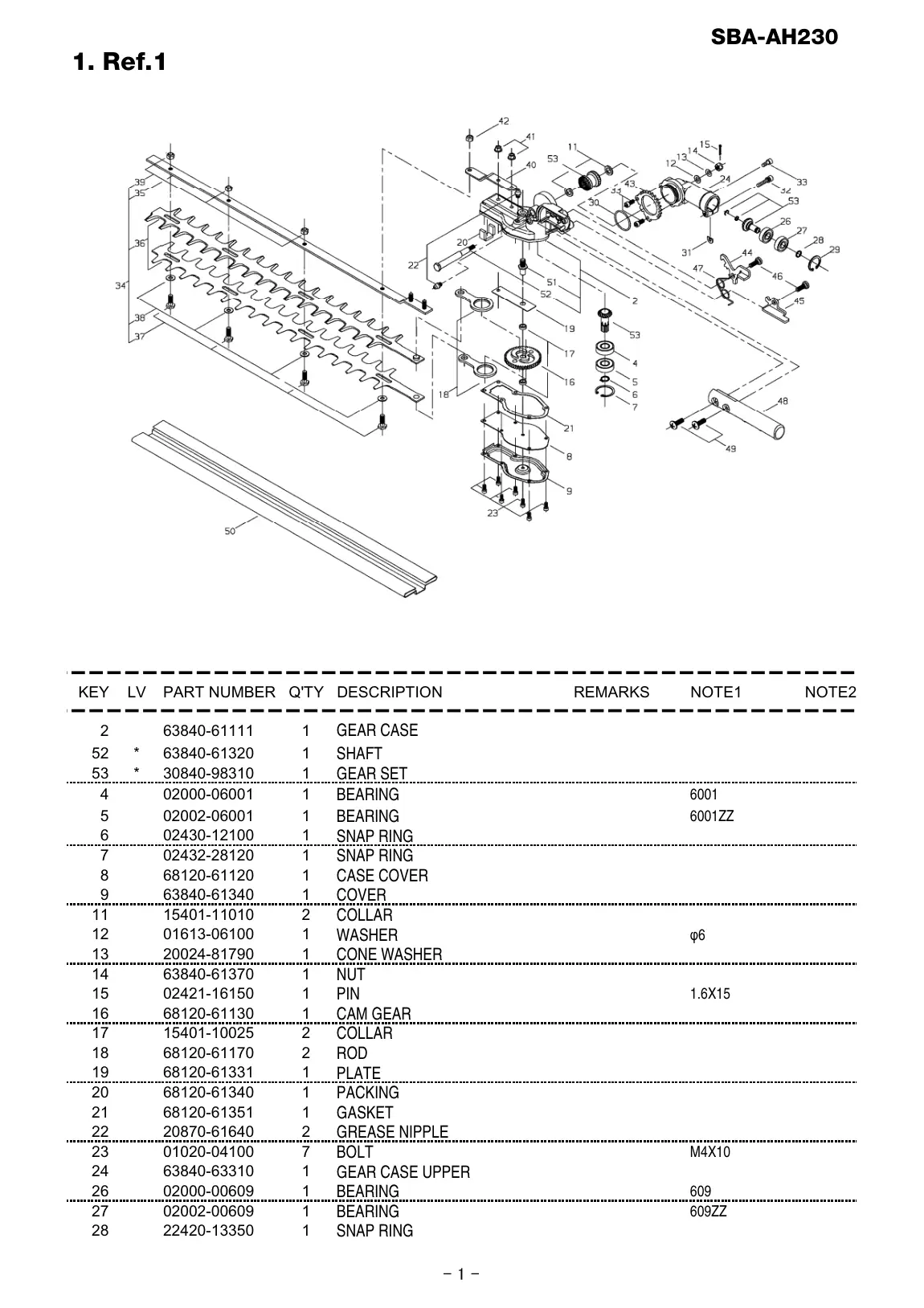 SBA-AH230 SBA-AH230 IPL page 2 - SNAP RING