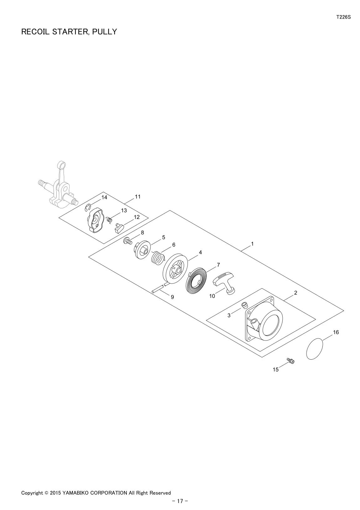 T226S IPL page 19 - RECOIL STARTER, PULLY