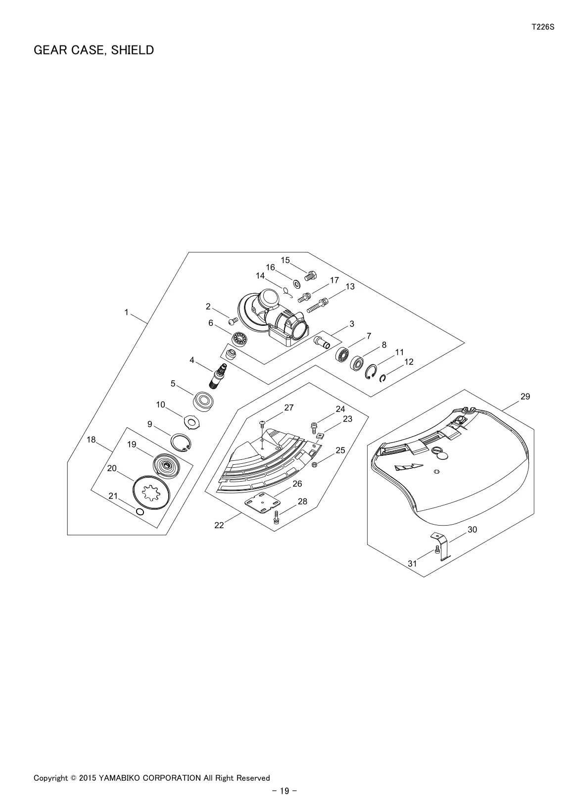 T226S IPL page 21 - GEAR CASE, SHIELD