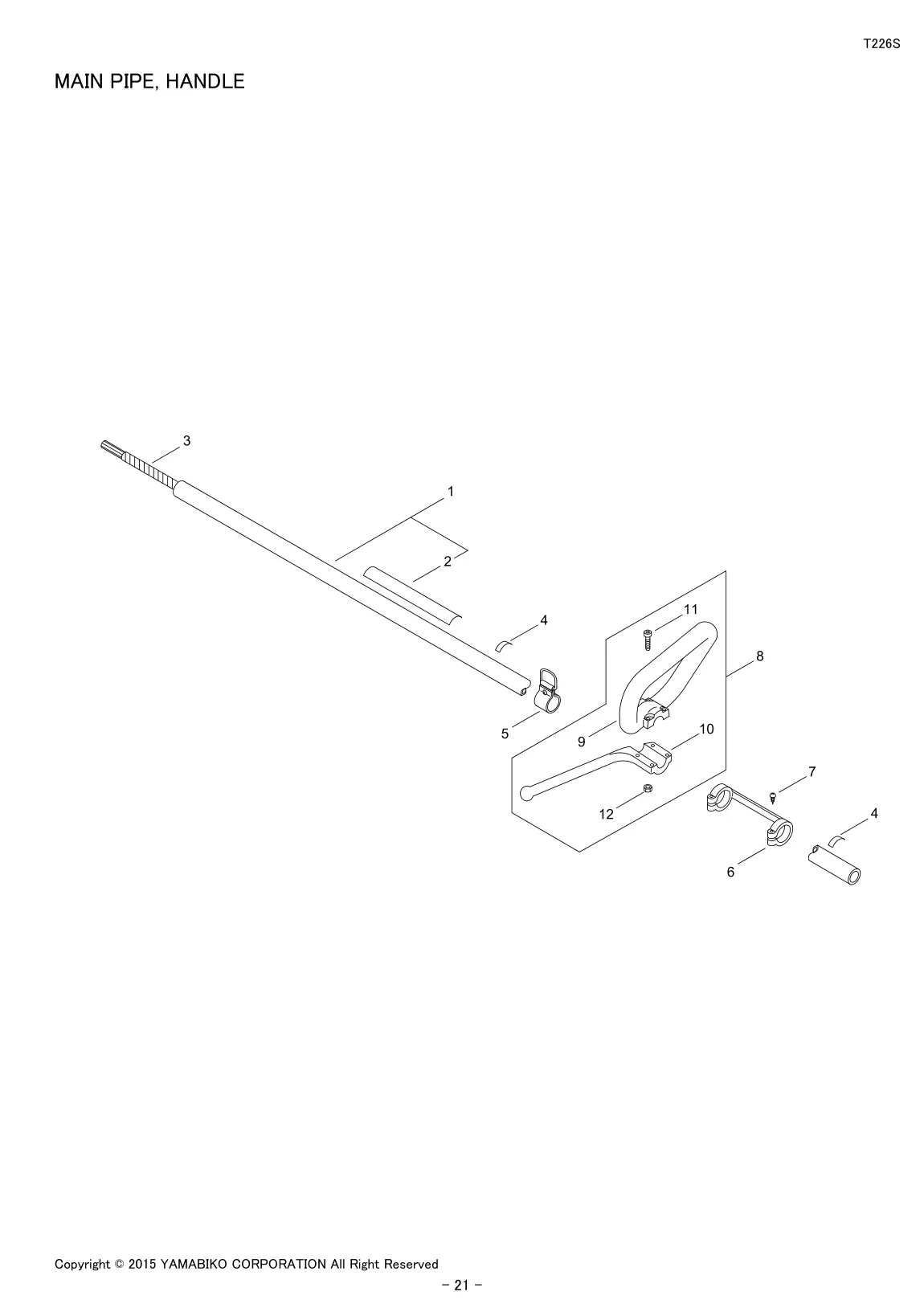 T226S IPL page 23 - MAIN PIPE, HANDLE
