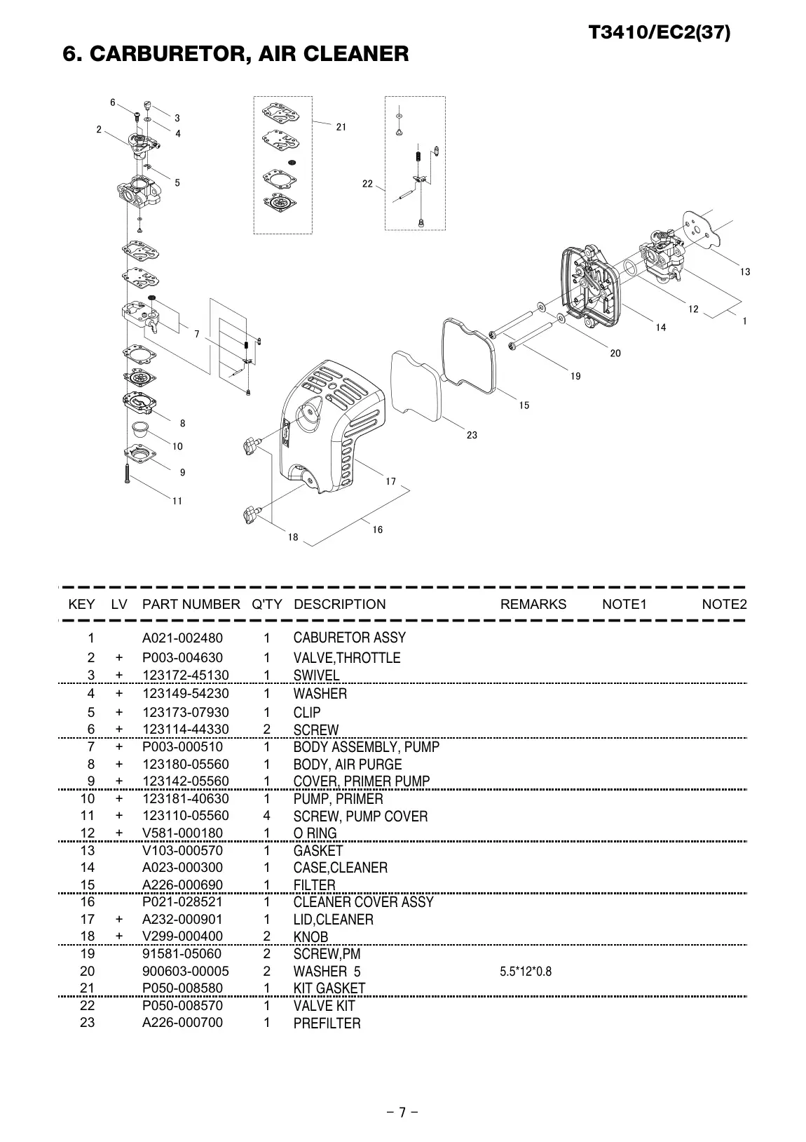 T3410 EC2 IPL page 8 - PREFILTER