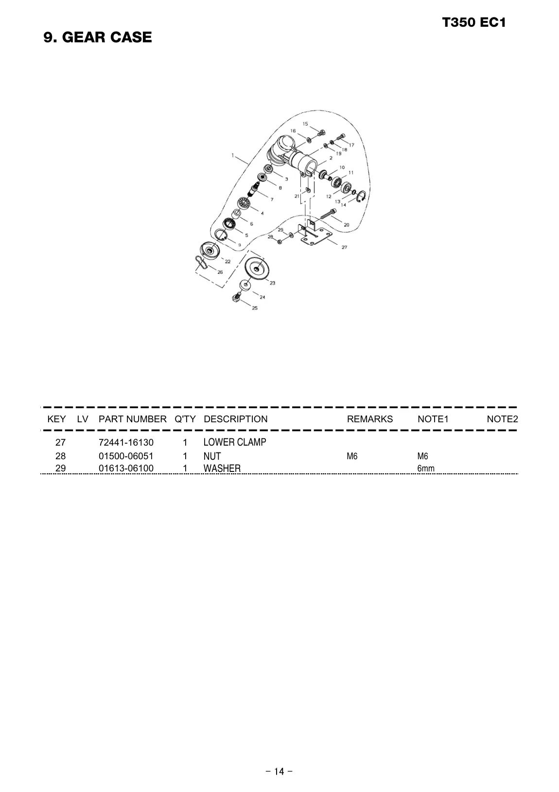 T350 EC1 T350 EC1 IPL page 15 - WASHER