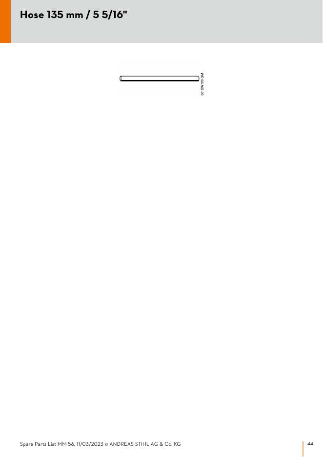STIHL MM56 IPL Parts Diagram Hose 135 mm / 5 5/16" diagram
