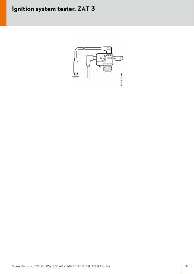 STIHL MS361 IPL Parts Diagram Ignition system tester, ZAT 3 diagram